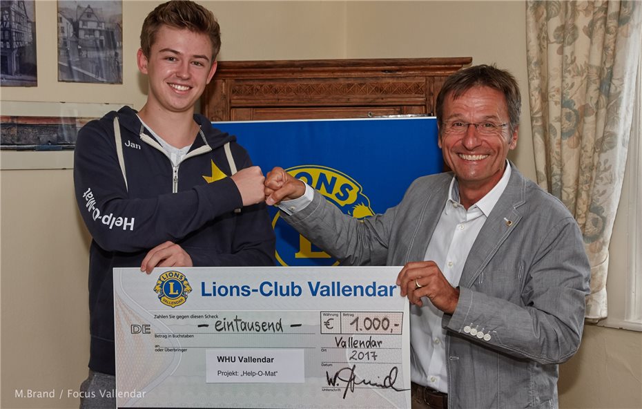 Lions Club Vallendar
übergibt den dritten Preis