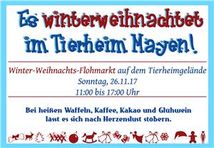 Winter-Weihnachts-Flohmarkt im Tierheim Mayen