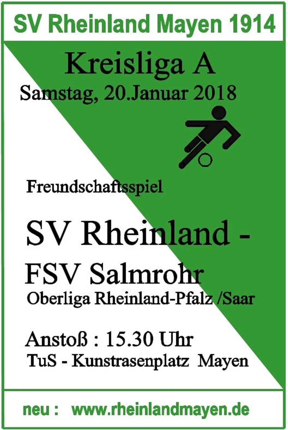 FSV Salmrohr (Oberliga
Rheinland-Pfalz/Saar) ist zu Gast