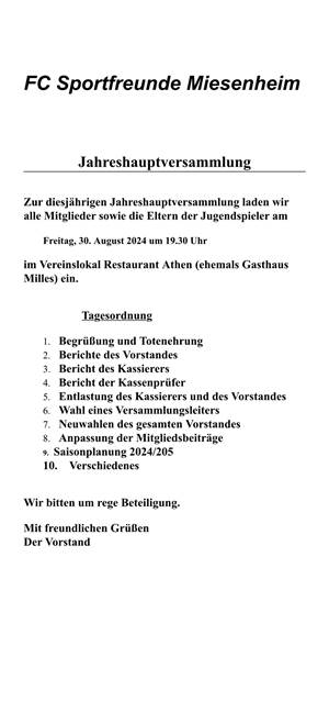 Jahreshauptversammlung